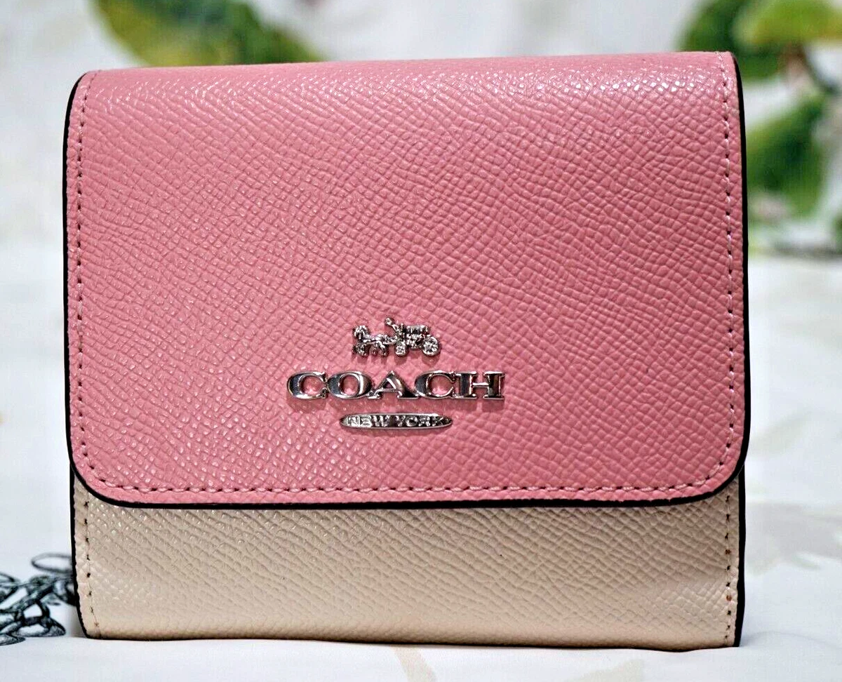 Coach pink card holder sales