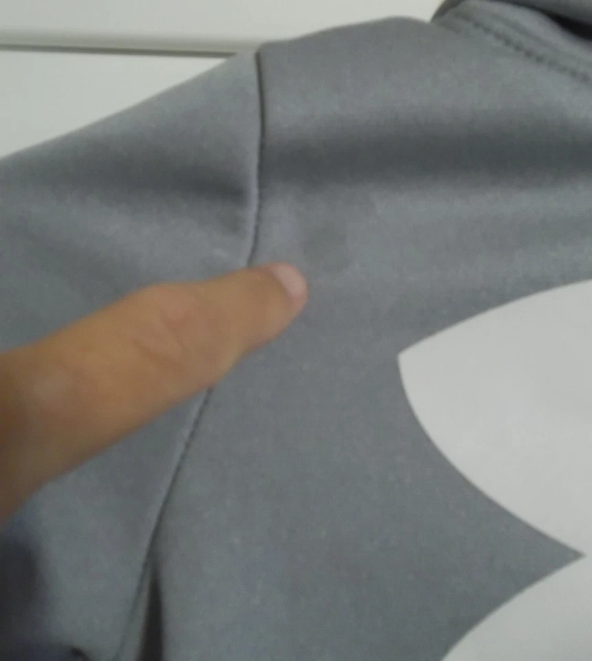 安德玛女孩青少年尺寸小号连帽衫风暴运动衫粉色灰色 — 第 3/4 张图片