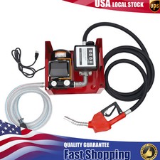 60L/Min Electric Fuel Transfer Pump W/ Nozzle Meter For Oil Fuel Diesel 110V