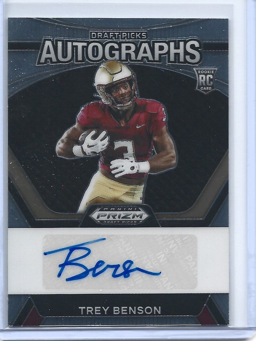 2024 Panini Prizm Draft Picks Trey Benson RC Auto #DPA-TBN Arizona Cardinals