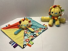Bright Starts Taggies Lion Plush Yellow Rattle Tags Stuffed Animal  Lovey READ