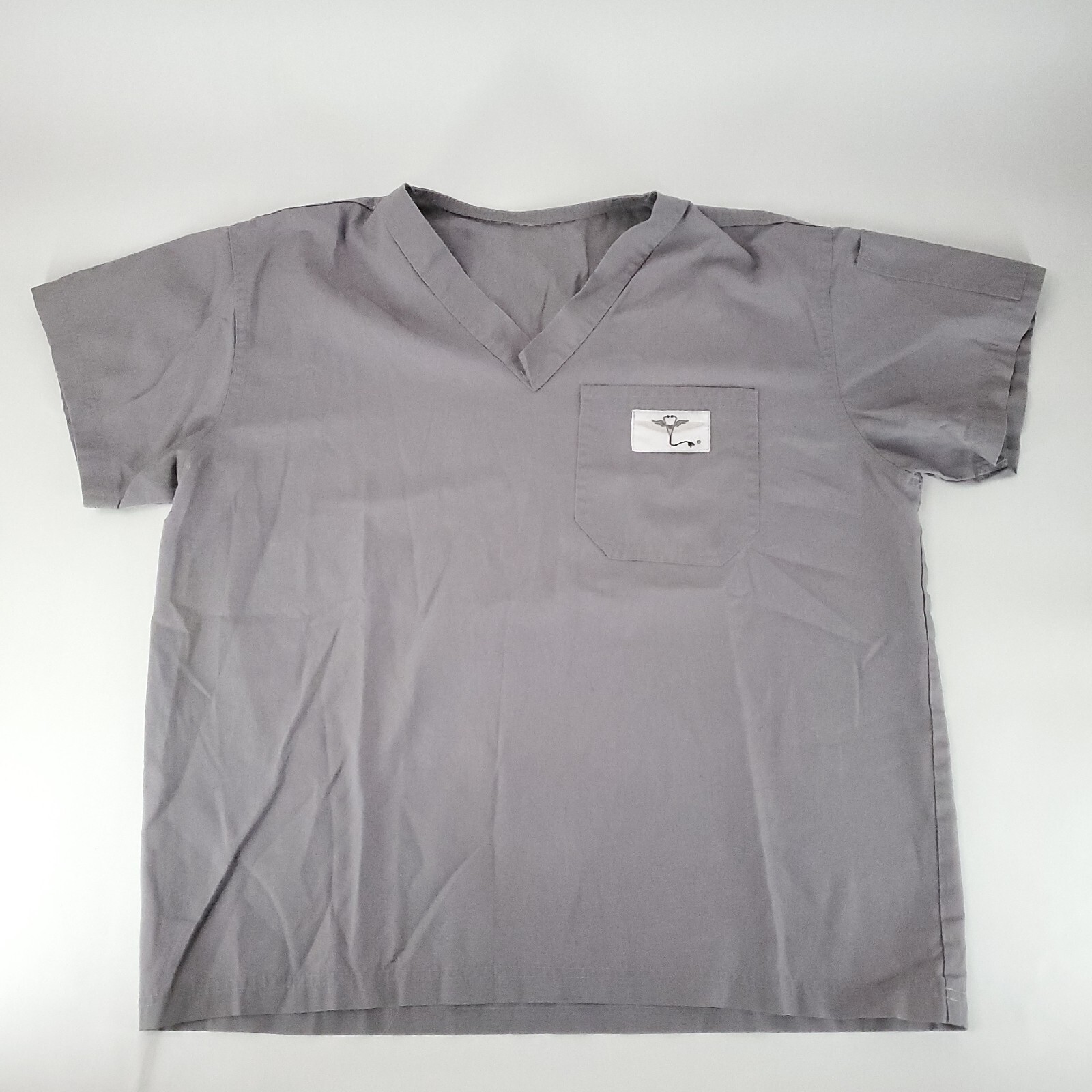 Aviator Scrub Top Gray Mens Large Pen Pocket Short Sleeve Medical