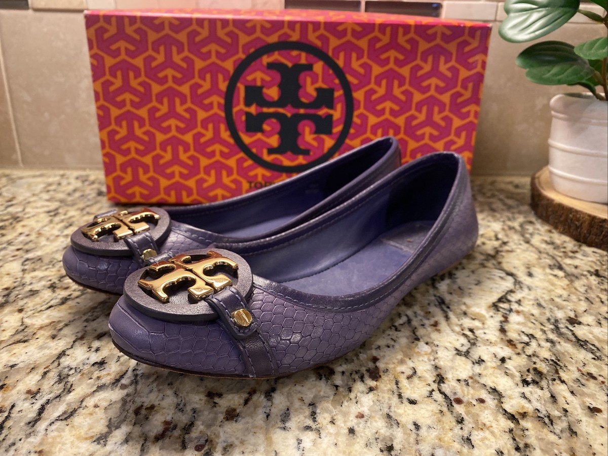 Tory Burch Aden Ballet Shoes - Vitraux Snake Print - Flats Sz 5.5
