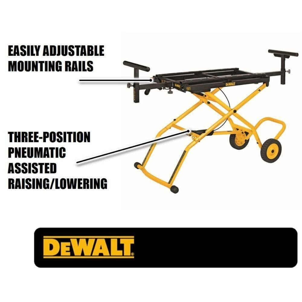 DeWALT DWX726 Portable Rolling Miter Saw Stand W/ In/Out Feeds