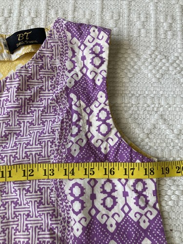 Batik Trusmi (BT) Women's S/M Sleeveless Blouse Casual Yellow Purple - Picture 11 of 12