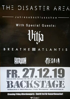 THE DESASTER AREA - MÜNCHEN 2019 - orig. Konzert Plakat - Concert Poster A1 xx