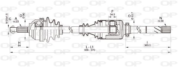 Cardan avant droit Laguna 1 1.9 dCi arbre de transmission passager break Grandtour