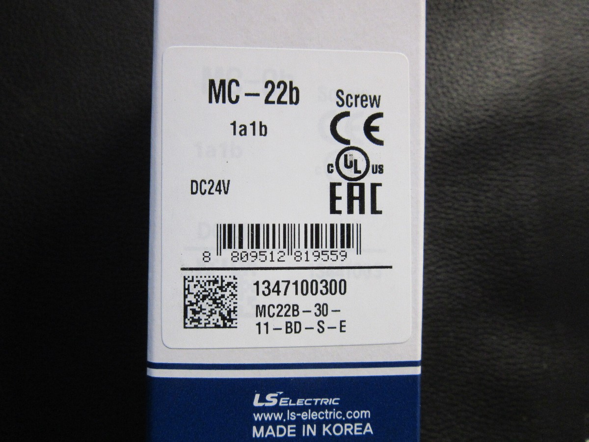 LS Electric Metasol MC 22b Contactor 3P 22A W/Auxiliary 24VDC MC22B 30 11 BD S E