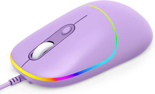 Wired Mouse, USB Computer Mouse with RGB, 4 Adjustable DPI up to 6400, Ultra