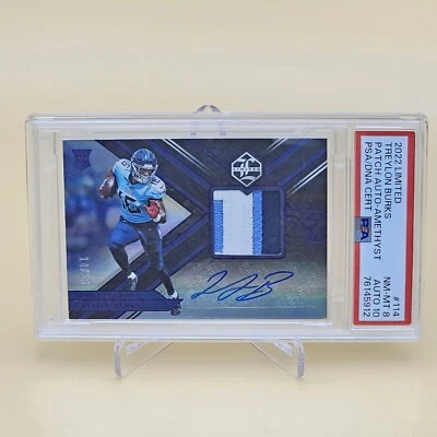 2022 Limited Treylon Burks RPA Amethyst Spotlight Variation #14/25 PSA 8 - Image 1 of 4