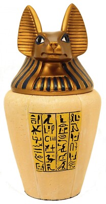 Anubis als Schakal Überdachungsglas handbemalt Statue groß 27 cm. Top.