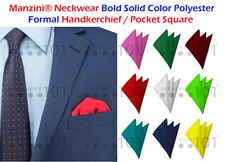 Manzini® Neckwear Bold Solid Color Polyester Formal Handkerchief / Pocket Square