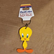 VTG 1989 Looney Tunes Plasticolor Key Pals Key Ring Tweety Bird with Tags USA