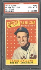 1958 Topps #481 Frank Malzone - PSA 8
