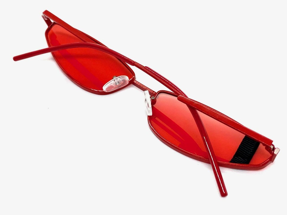 Rectangle Polarized Fashion Rave Sunglasses SJ2228 Red Polarized Red Mirror Wrap UVA-UVB Protection Sunglasses  main image 2