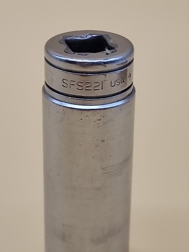 Snap On Tools SFS221 pt-11/16" SAE Deep Chrome Socket-3/8" Drive USA - Picture 3 of 6