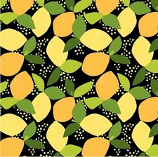 Michael Miller Fabrics~Fresh Fruit~Lemons~Black DC11187~BTY Quilters Quality