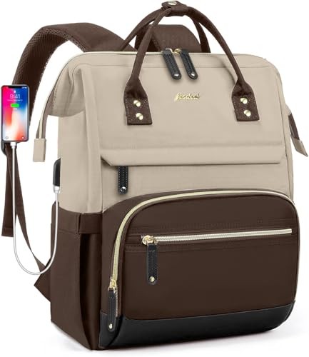 Laptop Backpack Women Work Bag: 15.6 inch Work Bookbag with USB Charging Port