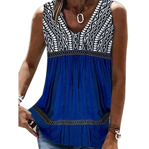Vest T-Shirt Tees Tank Topscami Loose Sleeveless Women Summer Plus Size * - Zdjęcie 6 z 12
