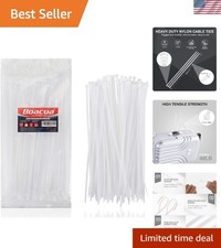 100 Pack 12 Inch Heavy Duty Self-Locking Nylon Zip Ties - Versatile & Durable