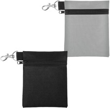 Golf Tee Bag, 2Pack Golf Tee Pouch 5.5 X 6.7 Inch Zipper Claw Clip Golf Ball Sto