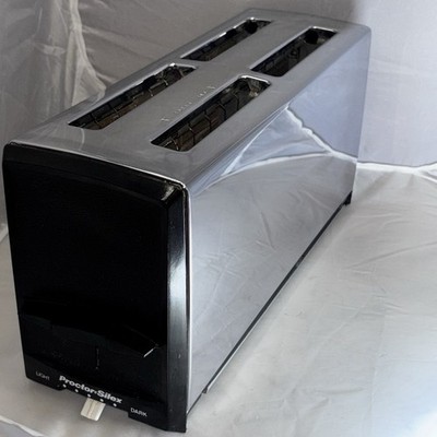 Proctor-Silex 4-Slice Bread Toaster Chrome USA Mint Cond T522B
