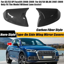 Kleben Spiegelkappen Carbon Optik Für Audi Q5 17-24 Q7 4M 15-25 Ohne Side Assist