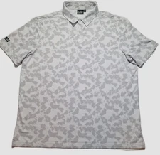 Sunday Swagger Polo Shirt Mens XL White Gray Camo Golf Performance Stretch