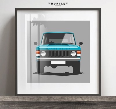 Range Rover Mk1 Artwork Poster Print, Classic Car Gift idea, Add Reg & Colour
