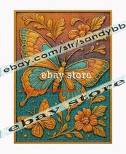 500 piece jigsaw puzzle Golden Butterfly Meadow 3D Effect Floral Nature