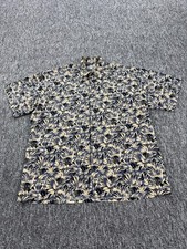 Pierre Cardin Shirt Men Large Pastel Floral Short Sleeve Hawaiian Button Up Vtg