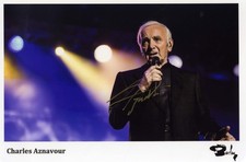 FRENCH SINGER Charles Aznavour autograph, signed publicity photograph