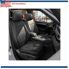 2pcs Faux Leather Bucket Seat Covers Subaruoutback Forester Solid Black-b Front