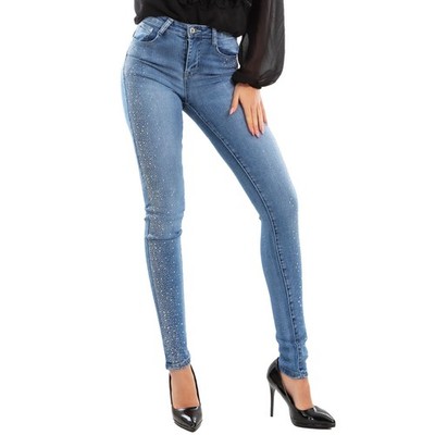 Damen Jeans Hose Skinny Denim Strass Push Up TOOCOOL CY-1106