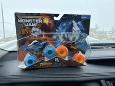 New 2025 Monster Jam Fire And Ice Split Pack Zombie Vs Dragon New  