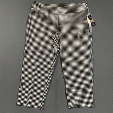 New Zac & Rachel Woman Pants Women 22W Gingham Black White Tummy Control