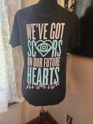 All Time Low Future Hearts Black Short Sleeve Black T Shirt Size Large