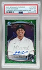 Kevin Defrank 2025 Bowman Chrome Green Reptilian Refractor 1st Auto 81/99 PSA 10