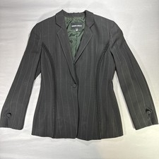 Giorgio Armani Women s Pinstripe Blazer IT 40 Virgin Wool Silk Luxury Jacket 4/6