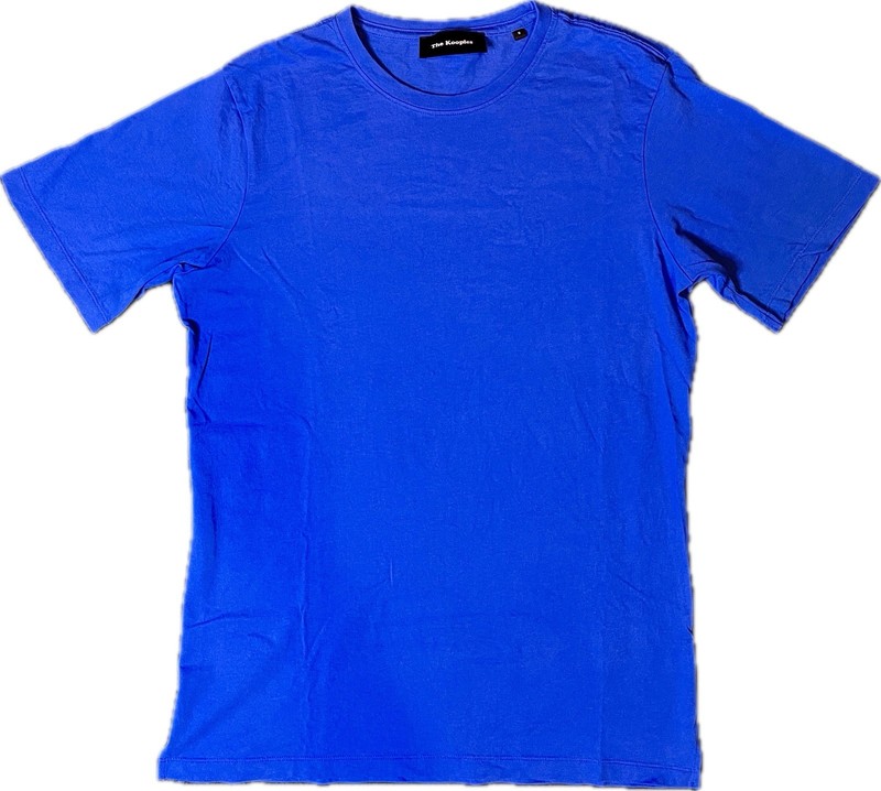The Kooples Royal Blue Solid T-Shirt French Designer Luxury Basic Top Size Small