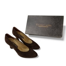 Roland Cartier Shoes Size 5.5 UK Brown High Heeled Slip On Boxed Preloved
