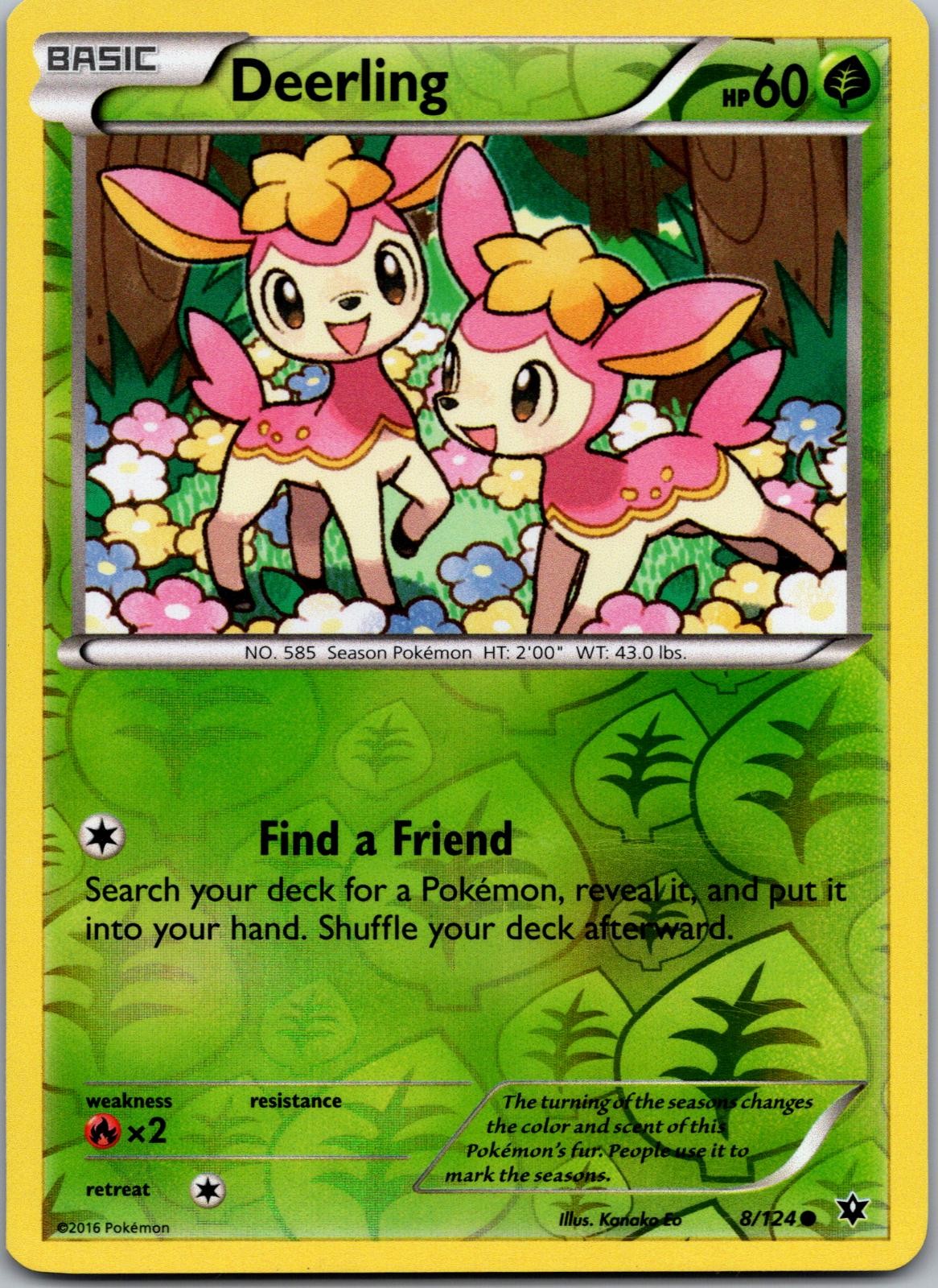 POKEMON DEERLING 8/124 COMMON REVERSE HOLO FATES COLLIDE NM/M