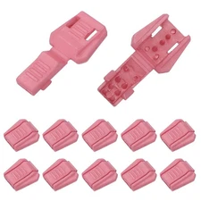 0.5" Zipper Pull Cord Lock, Plastic Shoe Lace End Clips, 12 Pack Pink