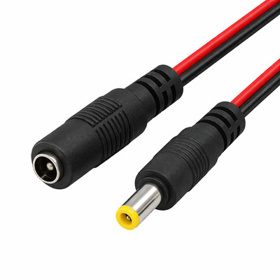 10 PCS Male & Female 2.1mm x 5.5mm  Plug DC Power Pigtail Cable 12V 5A 18AW