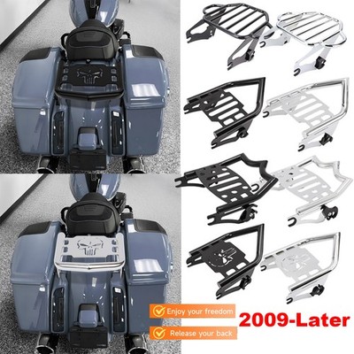 Detachable 2-Up Luggage Rack Fit For Harley Touring Road King Street Glide 2009+
