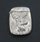 Vintage Victorian era deer/stag head sterling 925 vesta case match case rare