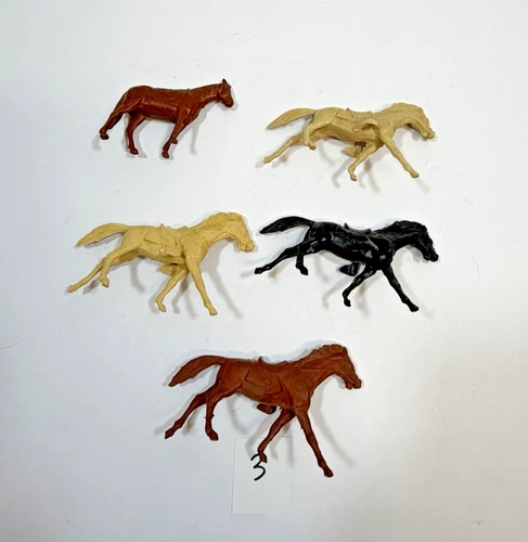 MARX LOT of 6 CAVALRY HORSES VINTAGE for FORT APACHE BLUE & GRAY ALAMO #3