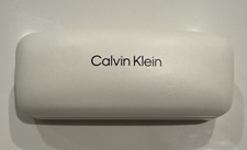CALVIN KLEIN WHITE HARD EYEGLASS/SUNGLASS CASE, PRE-OWNED