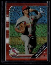 2019 Bowman Chrome #BCP-177 Austin Warner Prospects Orange Refractor #/25