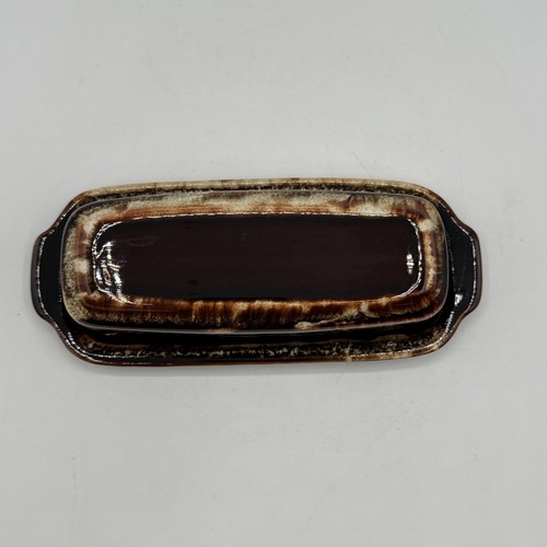 Vintage 1970s Pfaltzgraff Gourmet Brown Drip Glaze Butter Dish - Picture 3 of 14